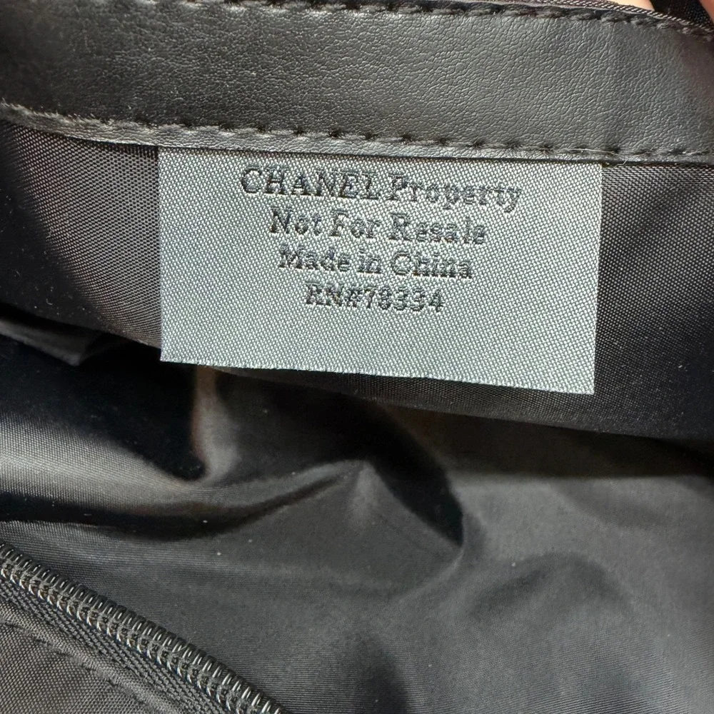 Chanel Beaute Black Nylon Tote Bag VIP Gift Large Shoulder Bag Travel Carryall